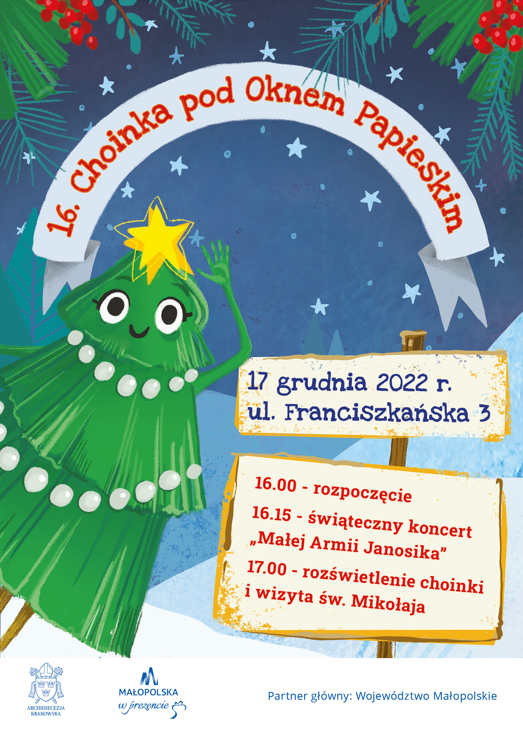 ZAPROSZENIE NA 16. ROZŚWIETLENIE CHOINKI POD OKNEM PAPIESKIM